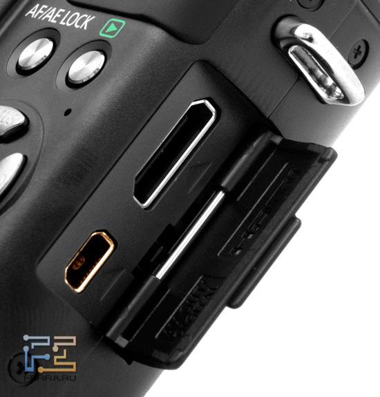Разъемы HDMI и USB на правой боковине Panasonic Lumix LX5