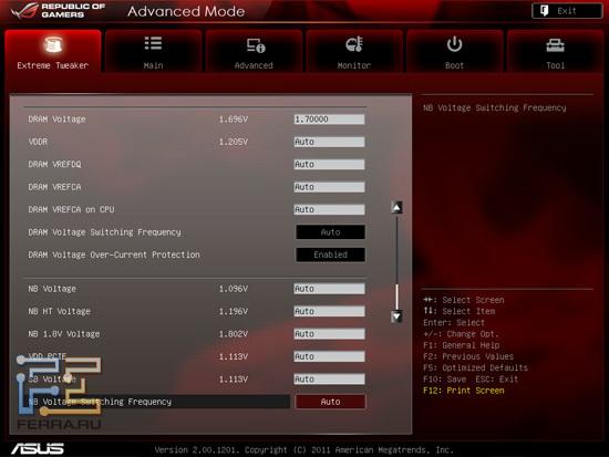 Extreme Tweaker в UEFI BIOS на материнской плате ASUS Crosshair V Formula