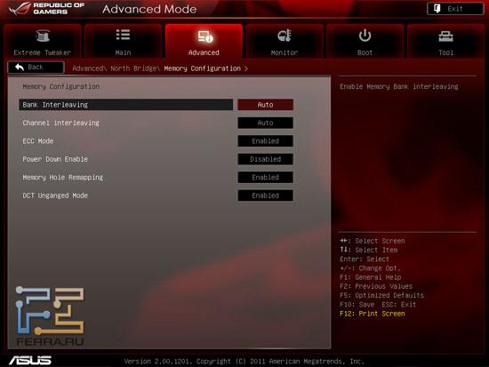 Advanced в UEFI BIOS на материнской плате ASUS Crosshair V Formula