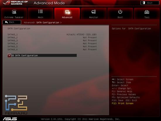 Advanced в UEFI BIOS на материнской плате ASUS Crosshair V Formula