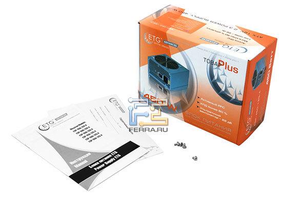 Упаковка и комплектация блока питания ETG ESP-450-12G-A