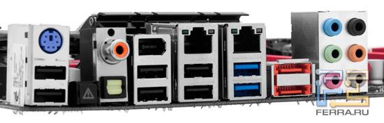 Задняя панель на материнской плате Foxconn Rattler