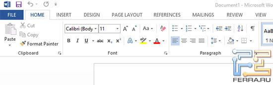 Word 2013 в Windows 8
