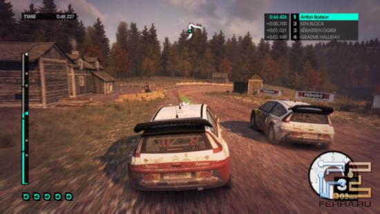 Порой в DiRT 3 за победу приходится как следует бороться и долгое время пытаться обойти соперника