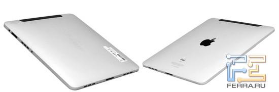 MIReader M10 и Apple iPad, вид сзади