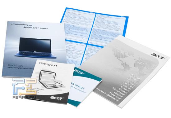 Комплект документации Acer Aspire 4830TG