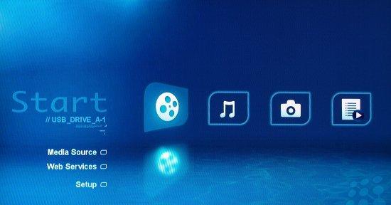 Главное меню медиаплеера eGreat