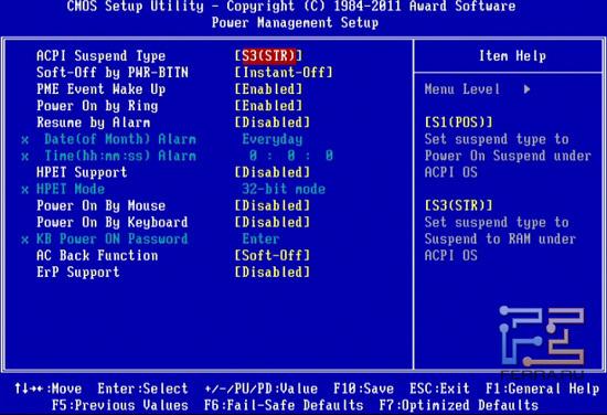 Power Management Setup BIOS Setup материнской платы Gigabyte GA-Z68X-UD4-B3