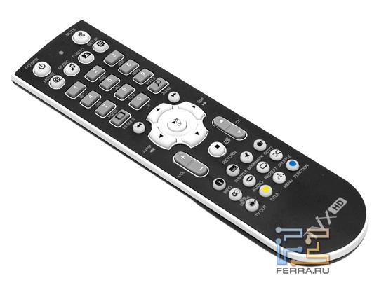 Пульт TViX-HD N-1 выполнен в той же цветовой гамме, что и сам медиаплеер