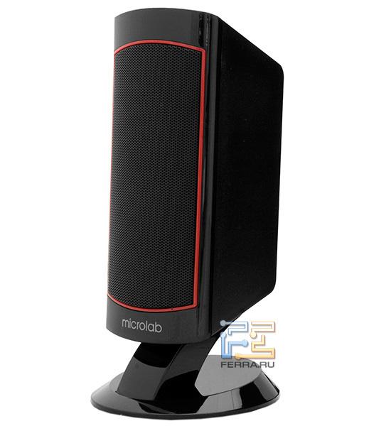 Дизайн сателлитов Microlab X13 стал узнаваемым благодаря красным рамочкам