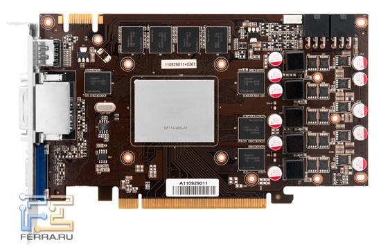 Palit GTX 560 Ti Twin Light Turbo 1024 с демонтированной системой охлаждения