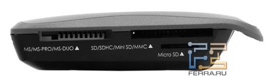 Карт-ридер Acer Iconia. Вид спереди