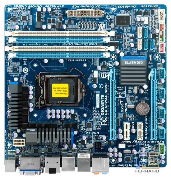 Расположение компонентов на Gigabyte H67MA-UD2H удачное