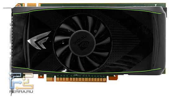 Глянцевый пластик в оформлении кожуха NVIDIA GTS 450 сочетается с матовым