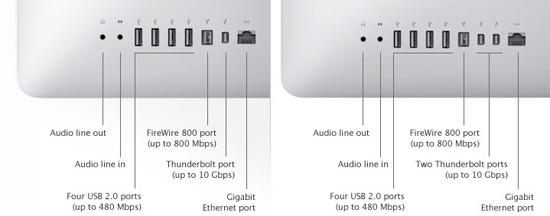 Разъемы iMac 21,5 и iMac 27