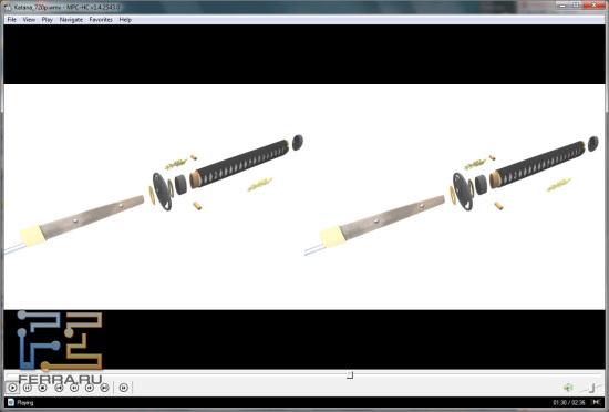 3D-ролик в плеере Media Player Classic Home Cinema
