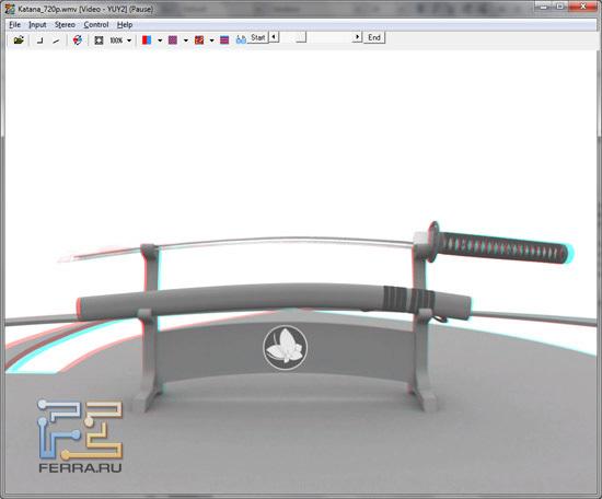 Анаглифический черно-белый метод воспроизведения в Stereo Movie Player