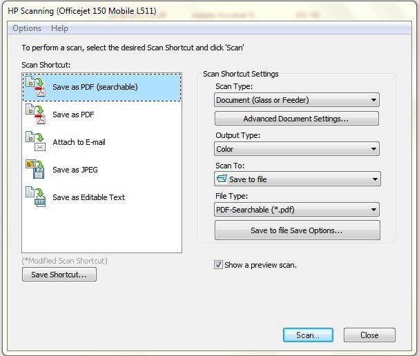 Меню сканирования включает в себя даже вызов OCR-системы I.R.I.S.