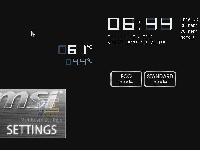 Некорректное отображение BIOS Setup Menu