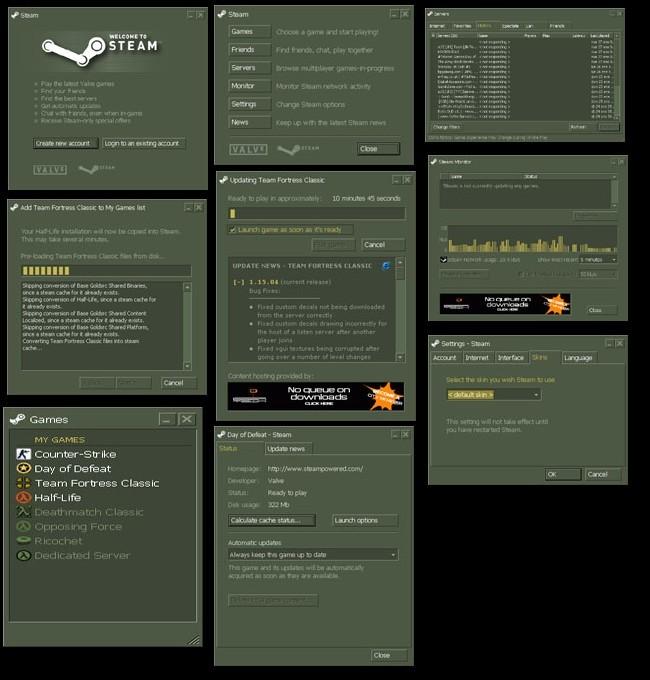 Интерфейс первой публичной версии Steam