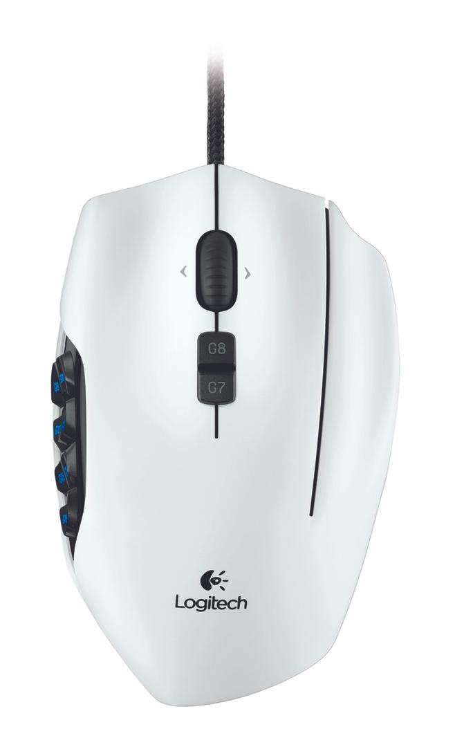 Верхняя панель Logitech G600 MMO Gaming Mouse с основными элементами управления