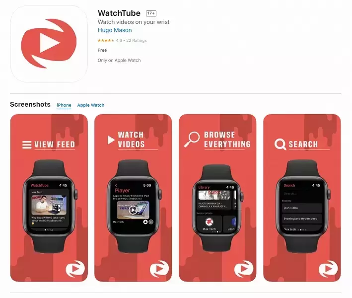Теперь видео с YouTube можно смотреть на часах Apple Watch