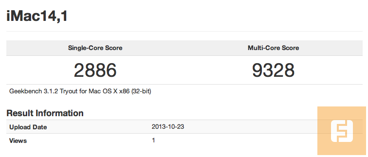 Результаты тестирования Apple iMac 21,5 в GeekBench 3