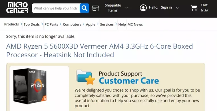 Сразу два «народных» игровых процессора AMD Ryzen 5 5600X3D и 5800X3D пропали с прилавков