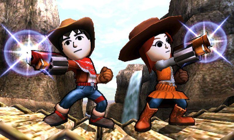 Примеры Mii-героев. В игре их можно вооружить пистолетом, мечом или боксерскими перчатками. У каждого из трех типов оружия свои наборы атак