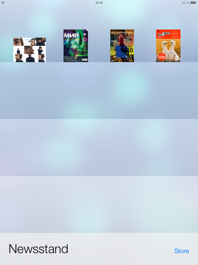 Приложение Newsstand на iPad mini с Retina-дисплеем