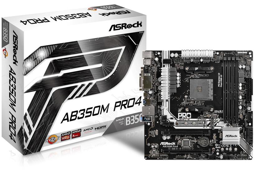 Недорогая матплата формата mATX ASRock AB350M PRO4