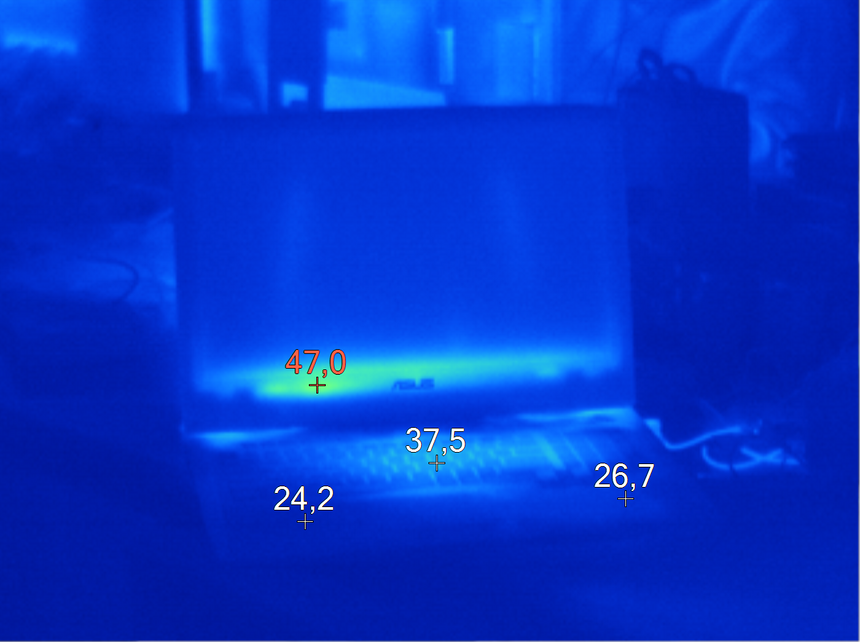 Температура корпуса ASUS ROG G752VM под нагрузкой