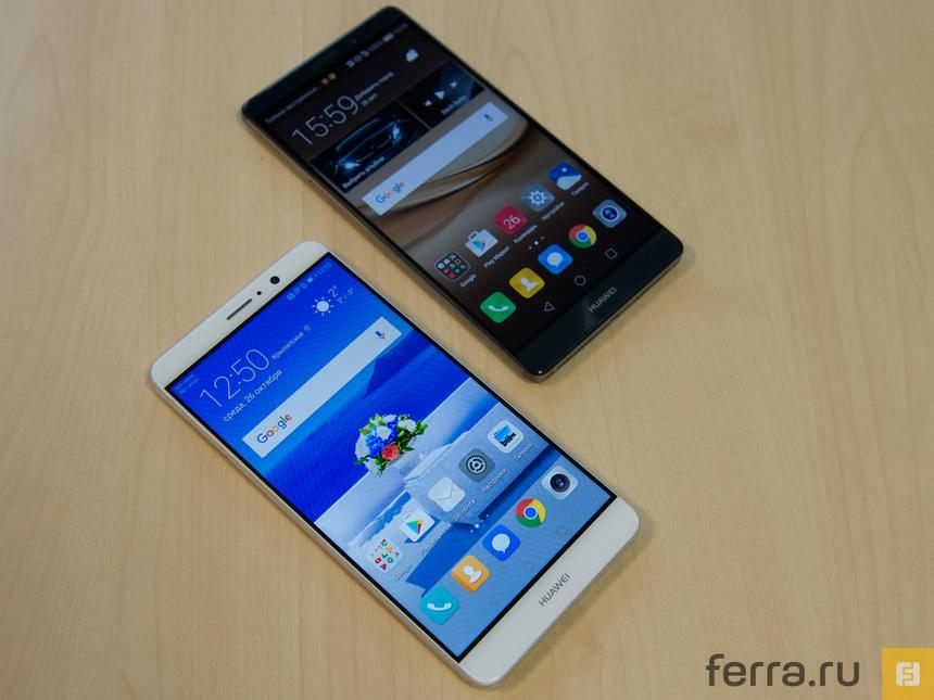 Huawei Mate 9 (слева) в сравнении с Mate 8