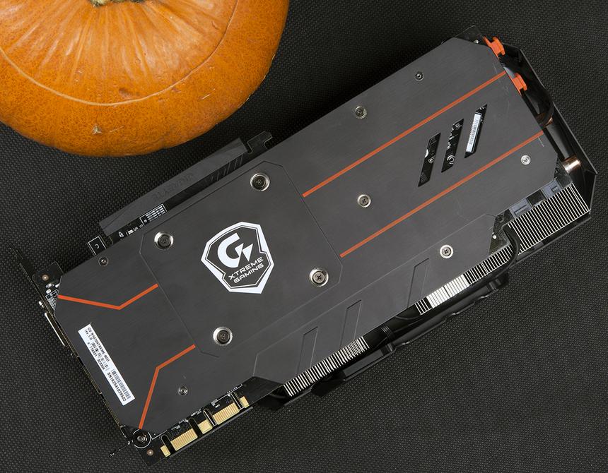 Оборотная сторона GIGABYTE GeForce GTX 1070 Xtreme Gaming (GV-N1070XTREME-8GD)