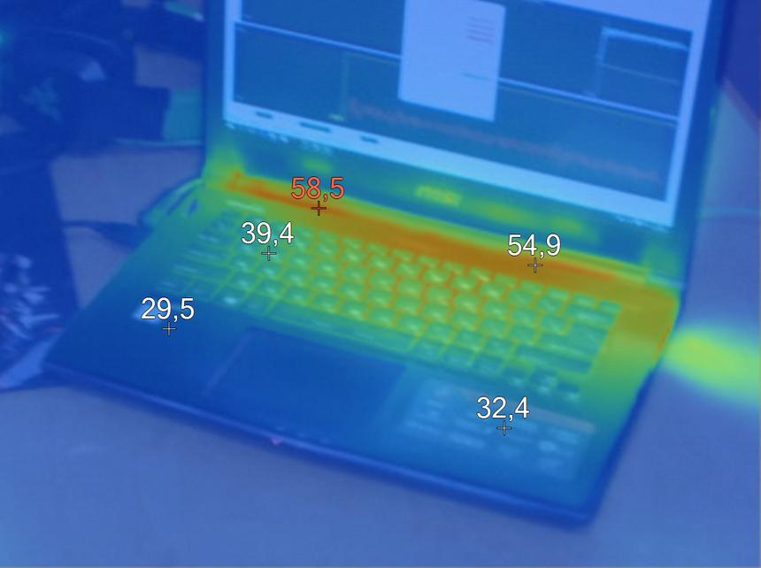 Температура корпуса MSI GS43VR 6RE Phantom Pro в стресс-тесте