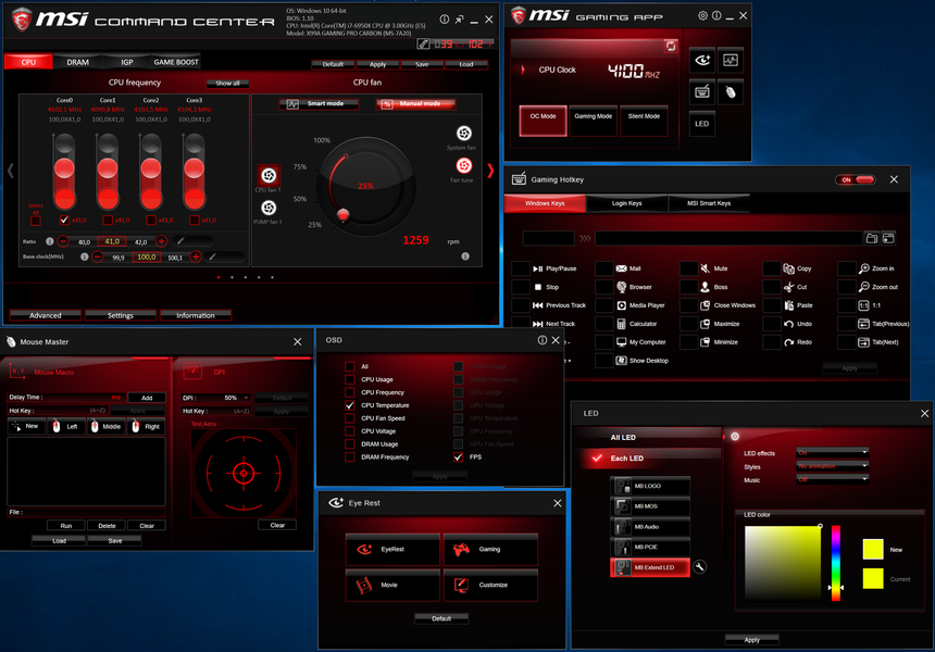 MSI Command Center и MSI Gaming App