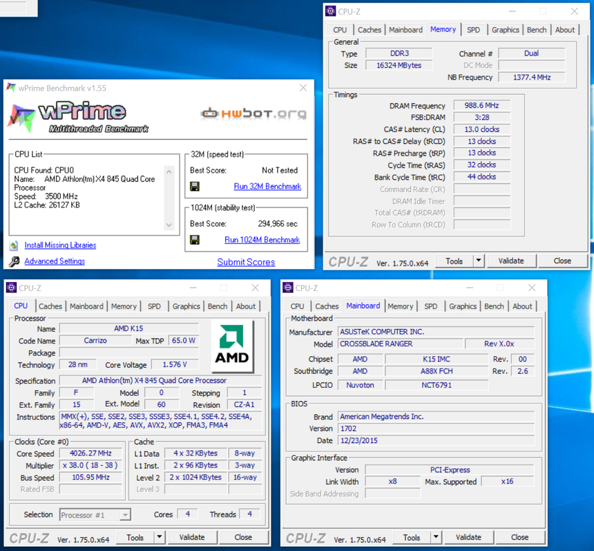 Разгон AMD Athlon X4 845