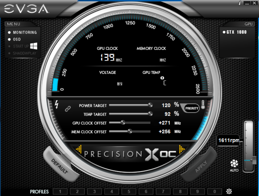 Разгон NVIDIA GeForce GTX 1080 Founders Edition