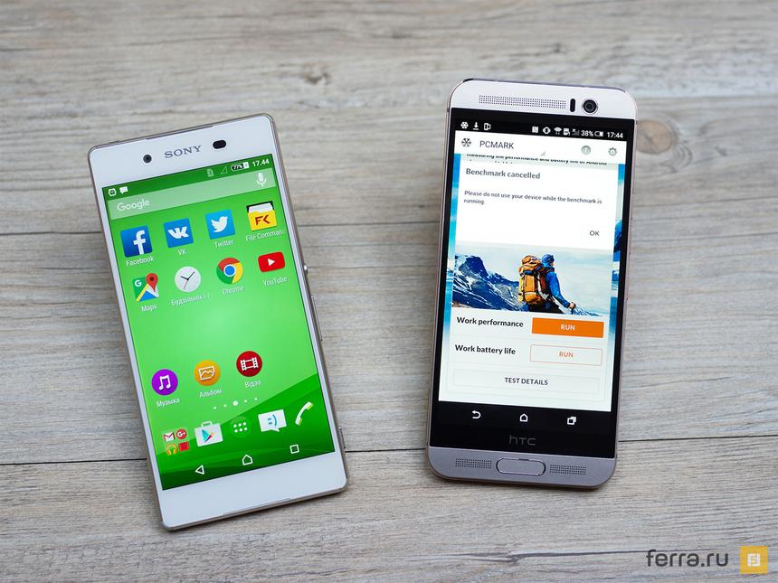 HTC One M9+ и Sony Xperia Z3+