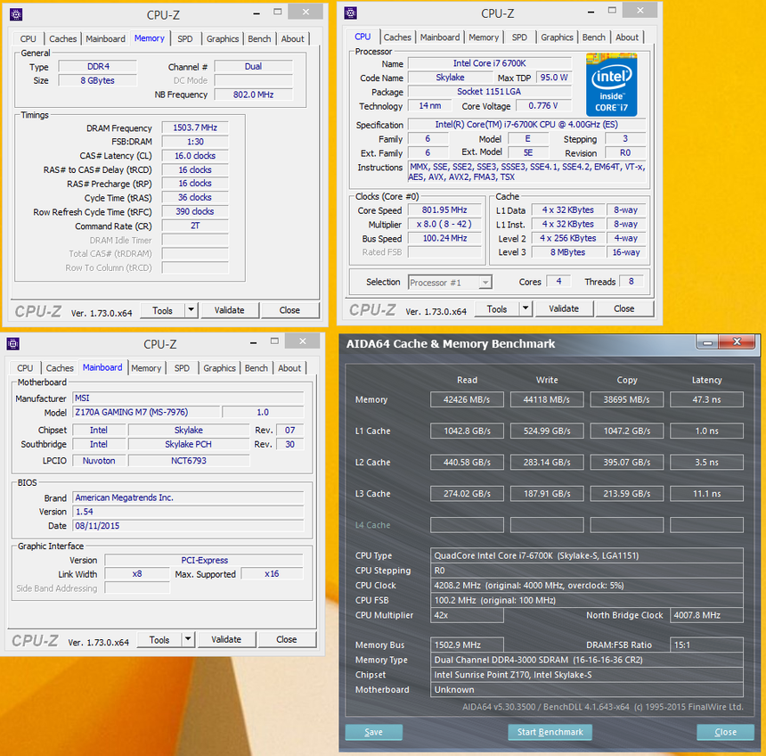Проверка работоспособности памяти у MSI Z170A GAMING M7