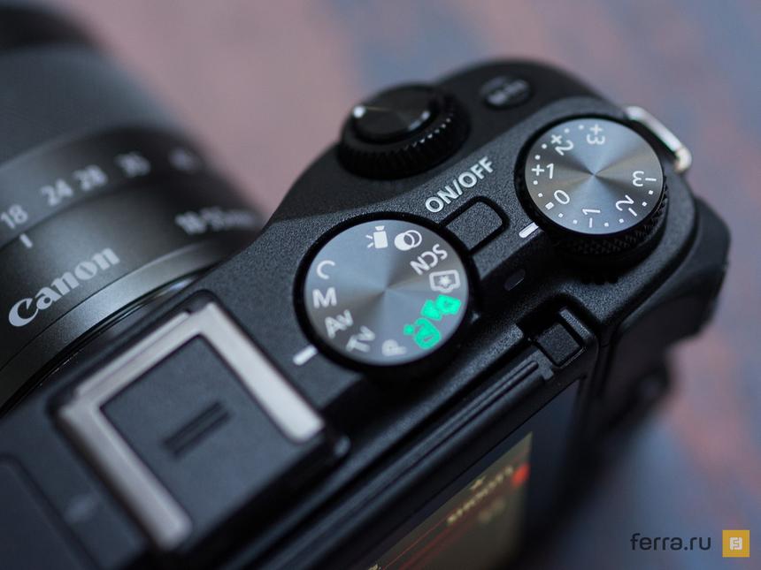 Органы управления на верхней панели Canon EOS M3