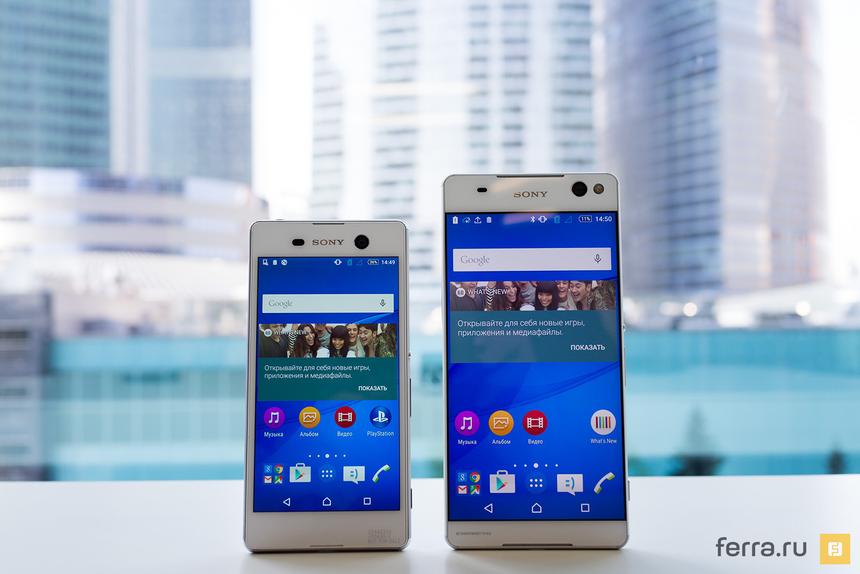 Sony Xperia M5 (слева) и Sony Xperia C5 Ultra (справа)