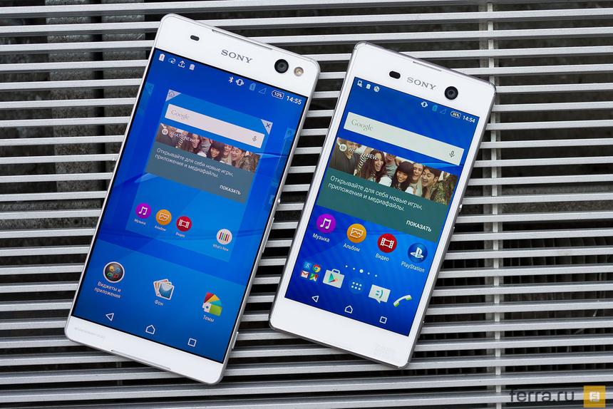 Sony Xperia M5 (слева) и Sony Xperia C5 Ultra (справа)