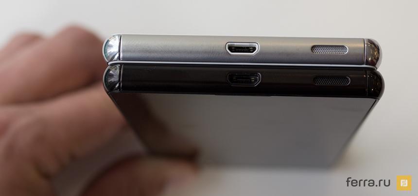 Нижний торец корпуса Sony Xperia M5