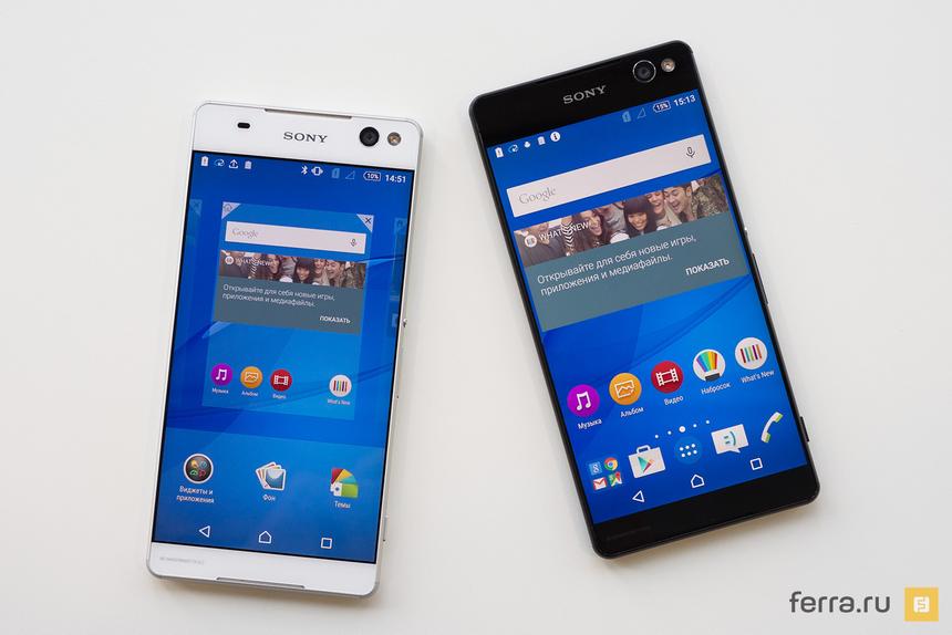 Sony Xperia C5 Ultra в белом и черном корпусе