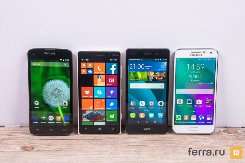 Лицевая панель Philips I908, Nokia Lumia 830, Huawei P8 Lite и Samsung Galaxy E5