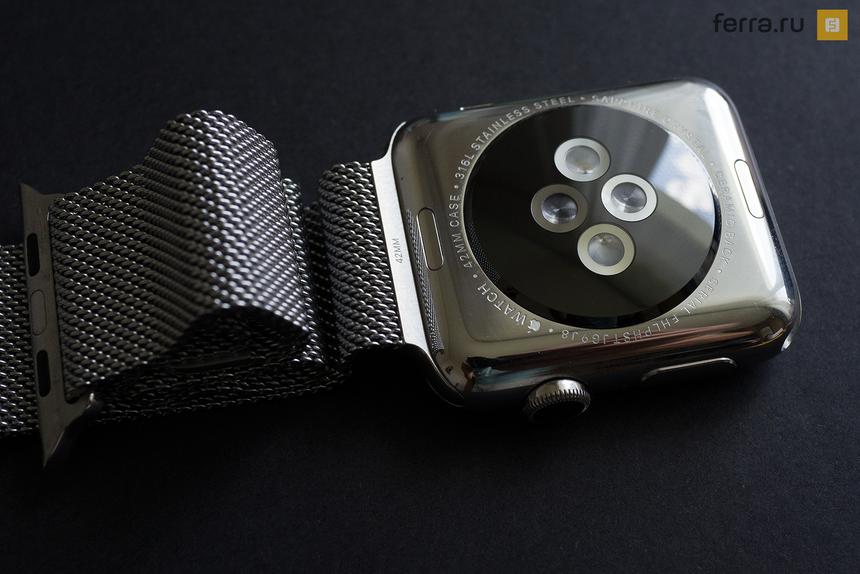 Сенсоры на тыльной стороне корпуса Apple Watch