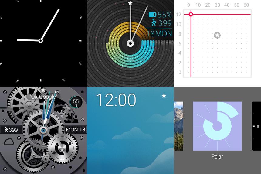 Различные циферблаты в Android Wear