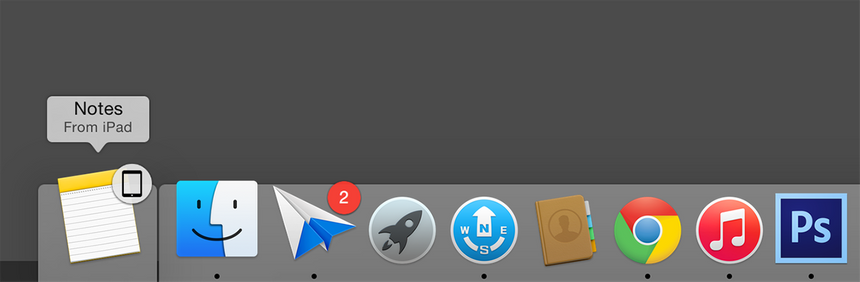 Вот как отображается незаконченная заметка с iPad на экране MacBook Pro