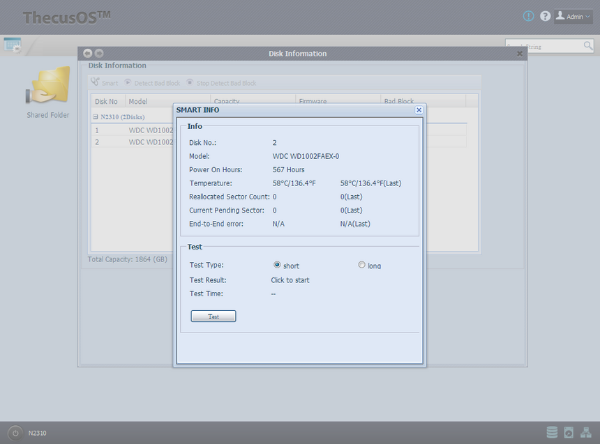 В ходе тестирования жёсткие диски прогрелись до 58 °C